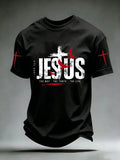 Men's Jesus The Way The Truth The Life Print Round Neck T-shirt
