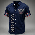 Men's Veteran Art Printed Casual Shirt