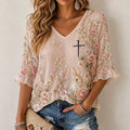 Faith Bunny Floral V-Neck Blouse