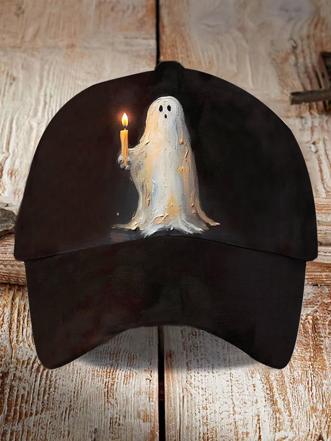 Retro Halloween Ghost Print Baseball Cap