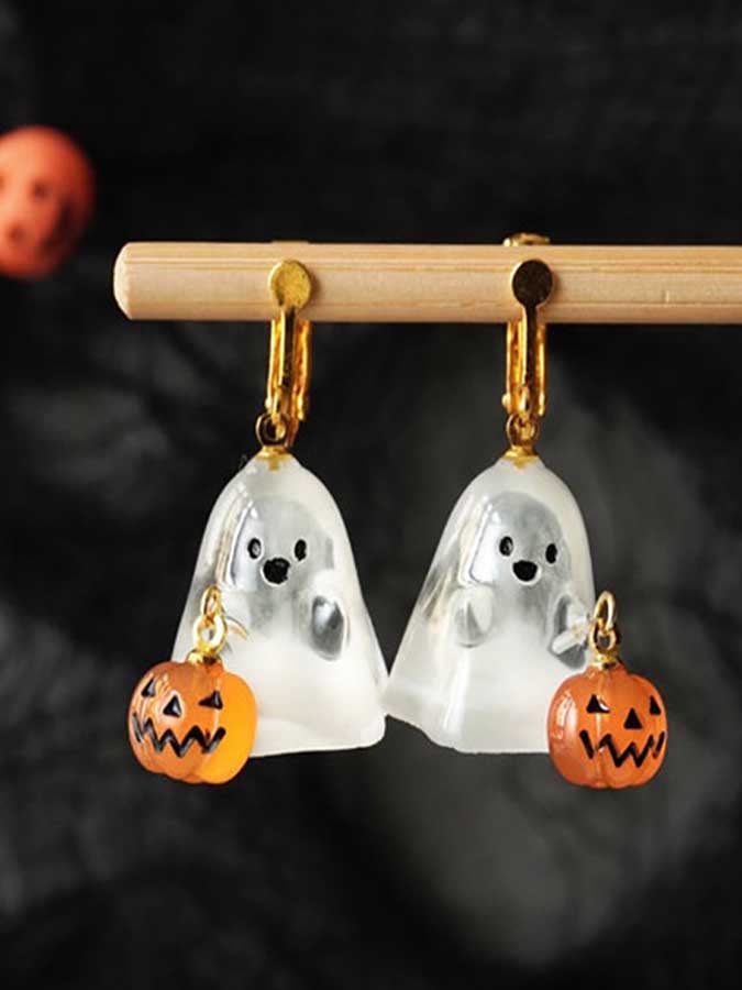 Women's Halloween Ghost Pumpkin Earrings