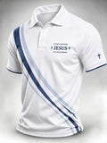 Men's Casual "Faith" Print Polo Shirt