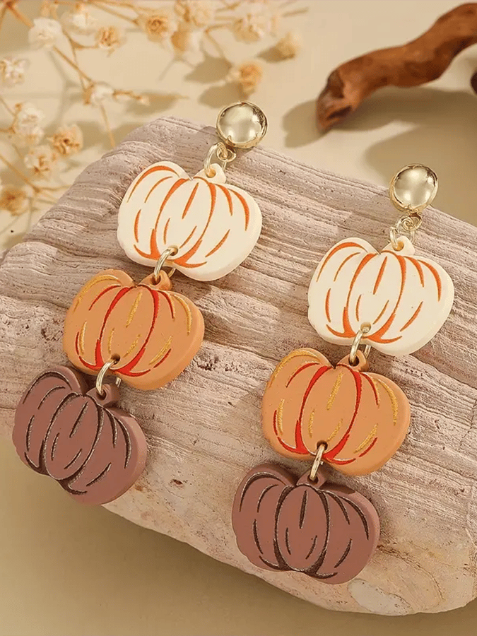 Halloween Pumpkin Element Earrings