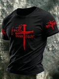 Men's Faith Over Fear Print Round Neck T-shirt