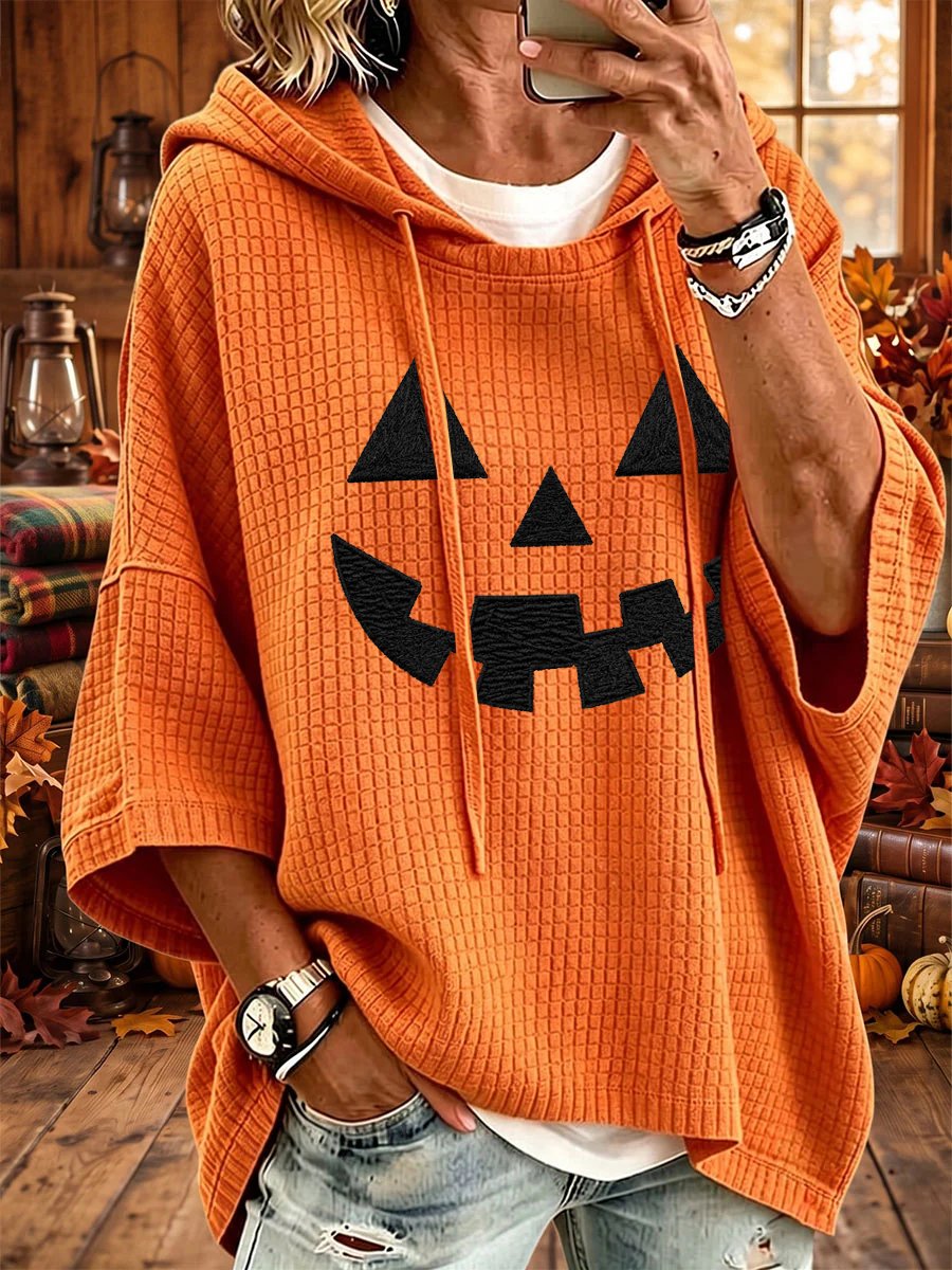 Women's Halloween Spooky Face Casual Printed Loose Sweatshirt
