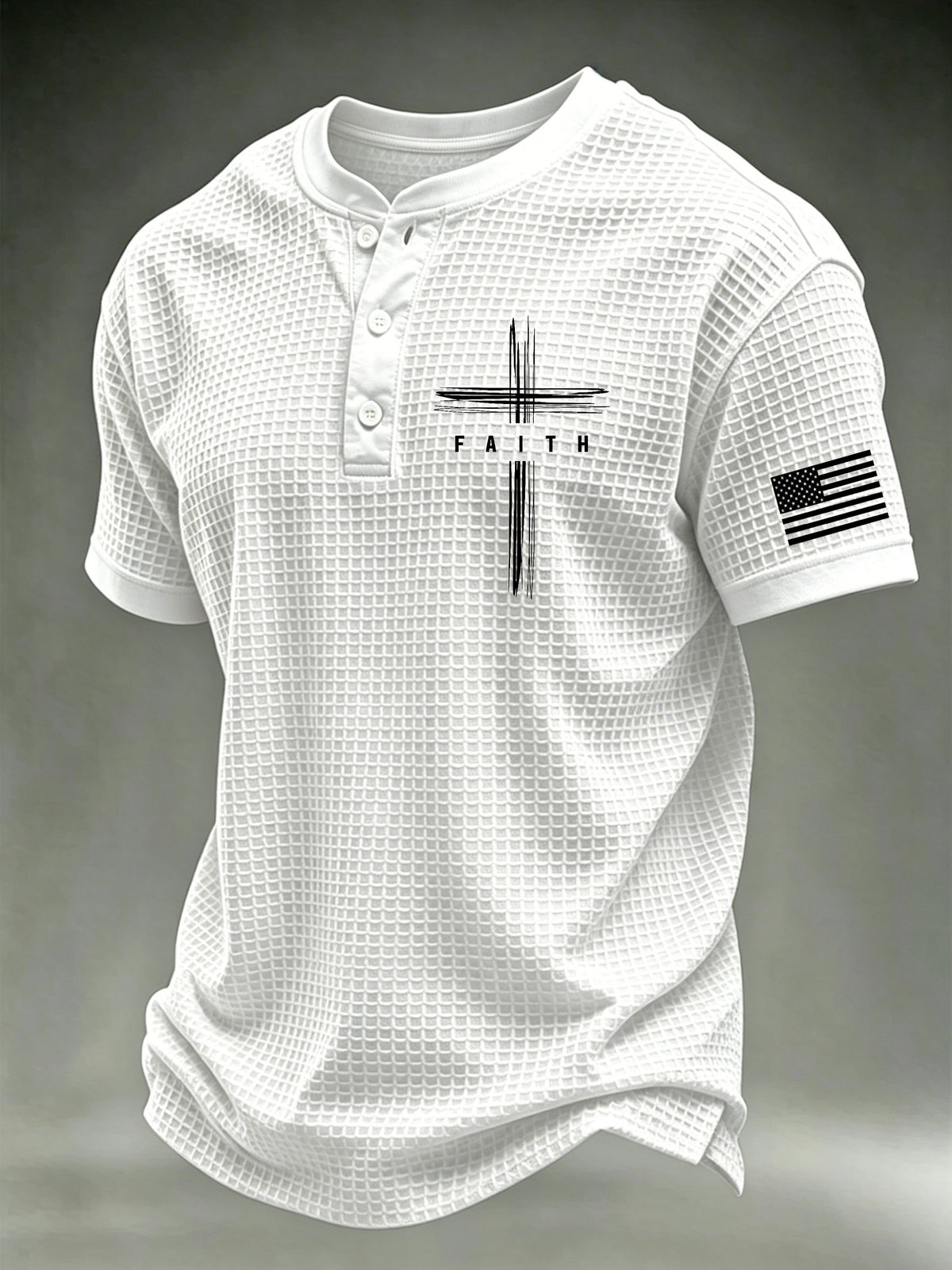 Men's Faith waffle knit Henley Shirt
