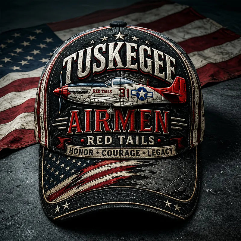 Tuskegee Pilot Red Tail Print Casual Baseball Cap