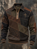 Men'S Autumn/Winter "Retro Faith" Zip-Up Sweatshirt