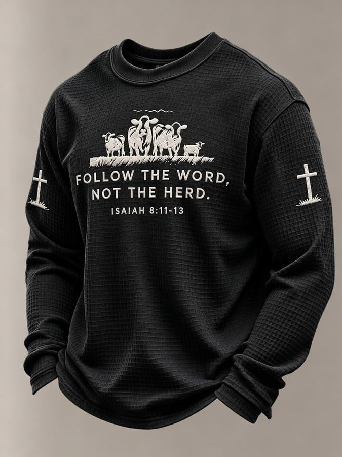 Men's Faith Print Waffle-Knit Top
