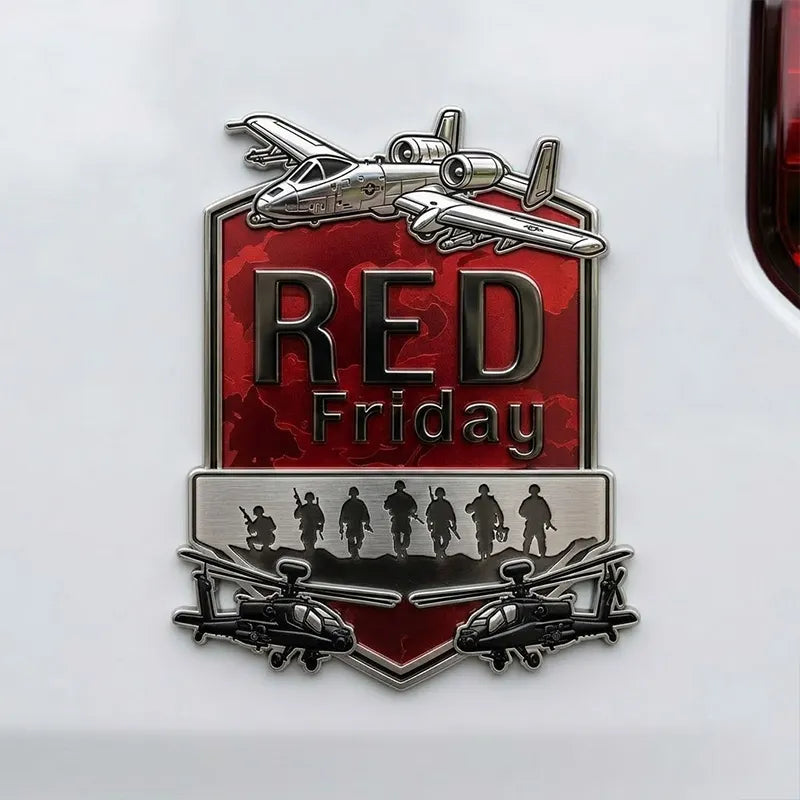 Red Friday Metal Car Emblem/Badge