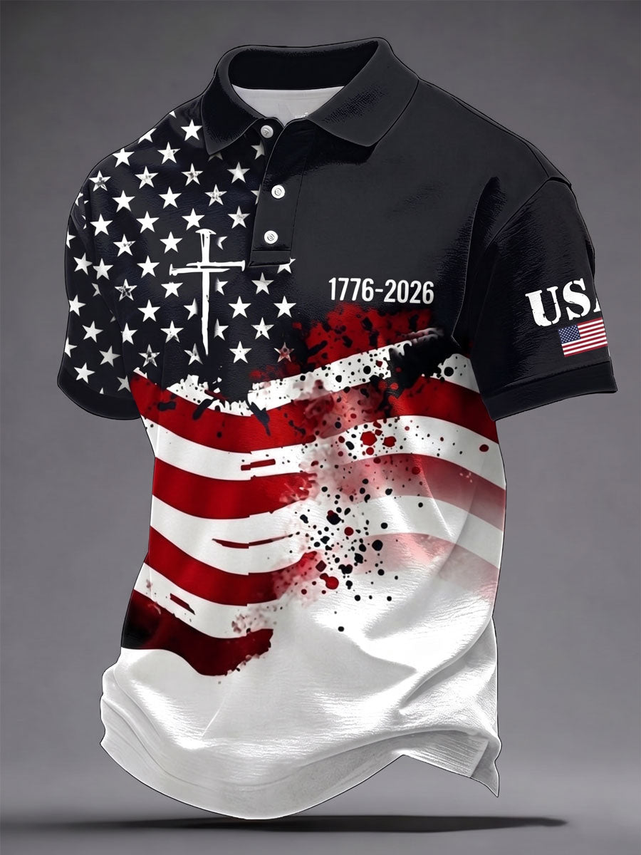 Men'S Independence Day Faith Casual Polo Shirt