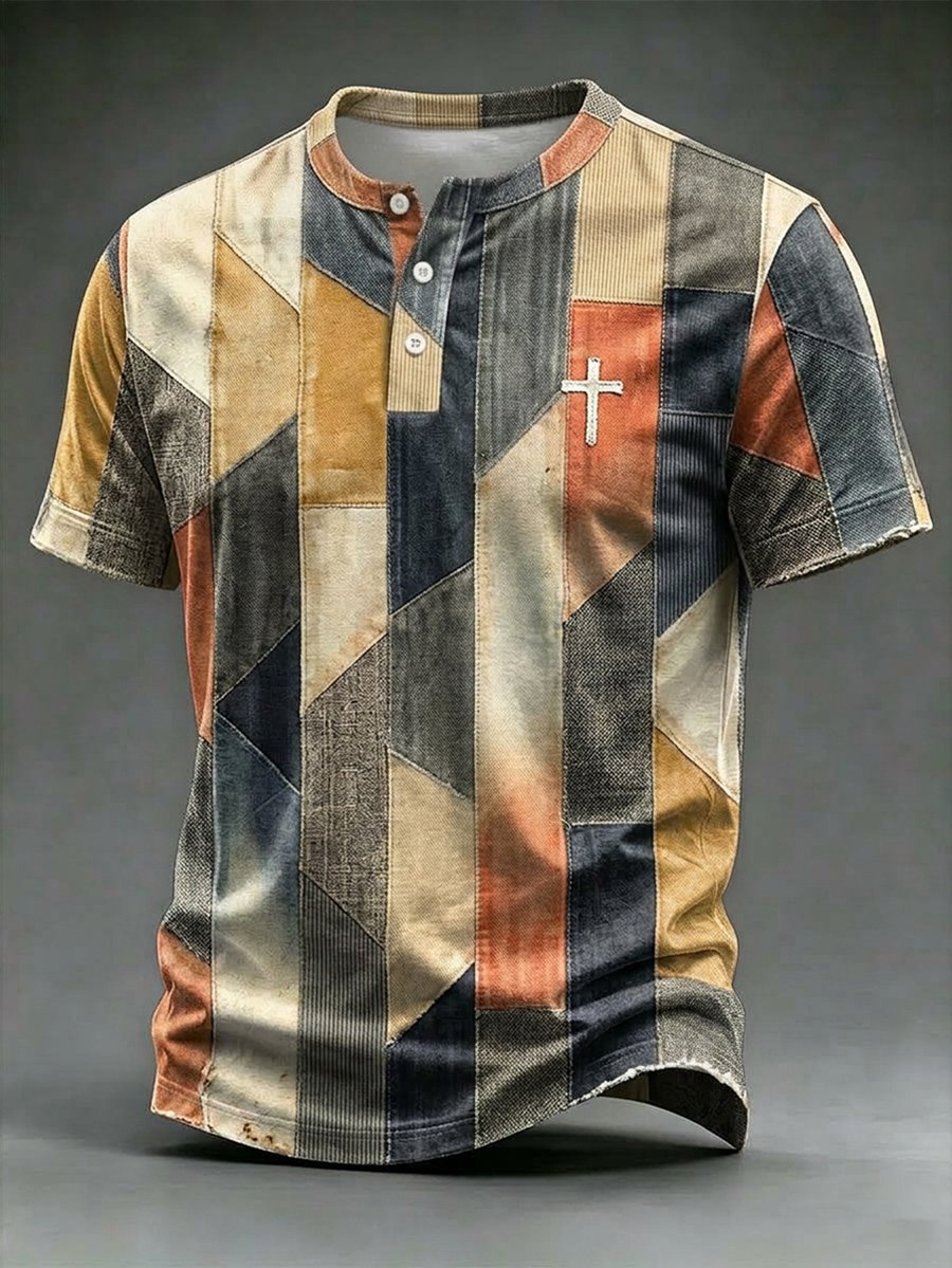 Men's Vintage Faith Henley T-Shirt