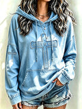 Women's  Retro  Faith Print Top