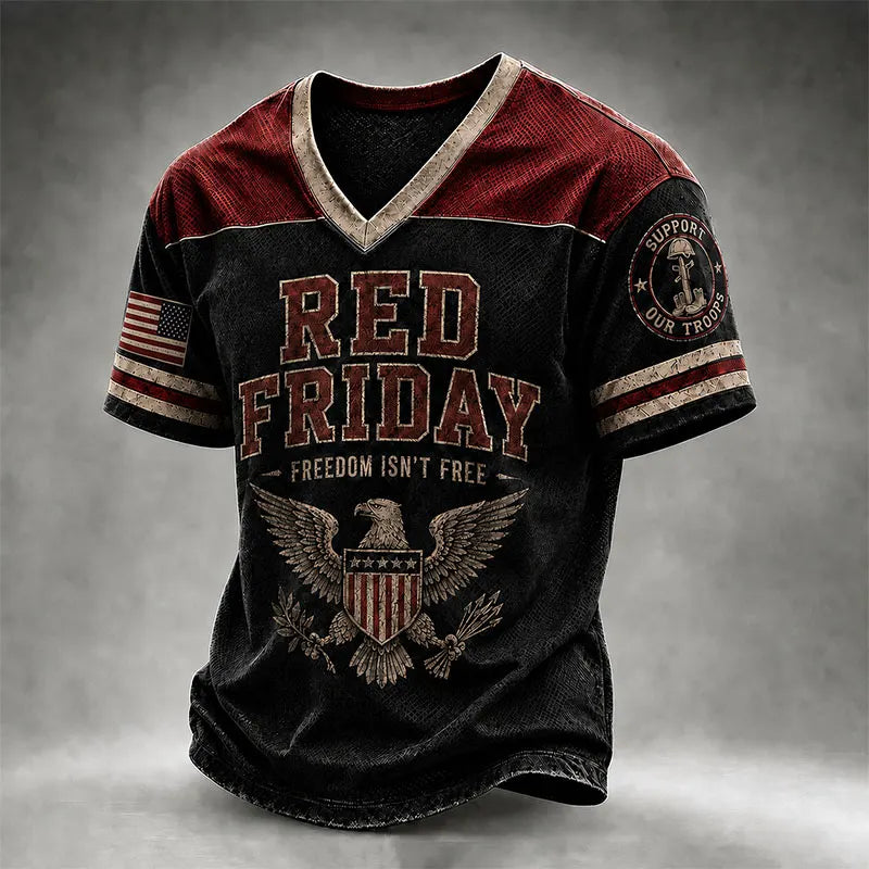 Red Friday Freedom Eagle V-Neck Jersey