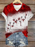 Women's Muzzle Bloodstain Print Casual T-Shirt
