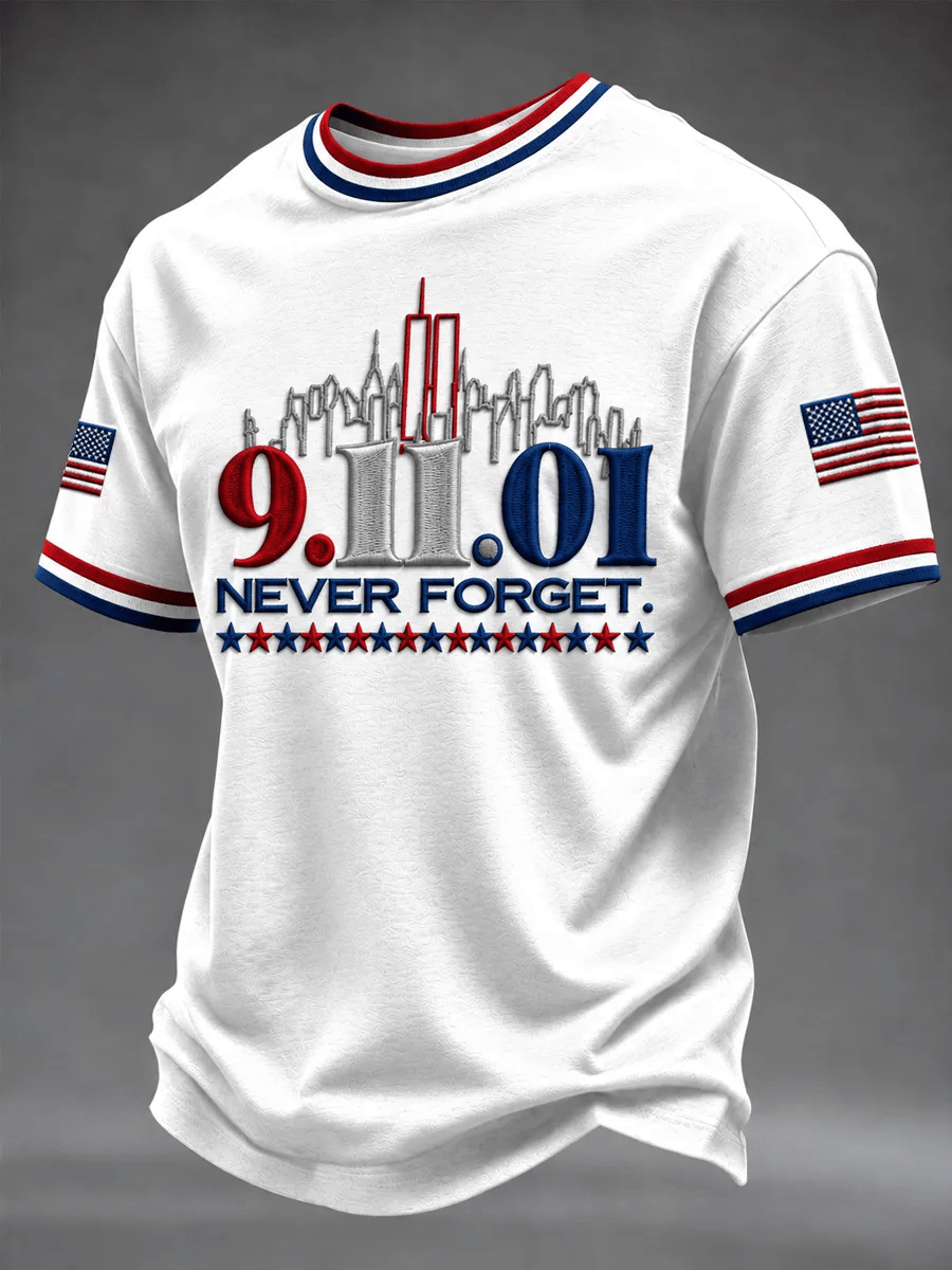Men's 9.11 Never Forget Printing  T-Shirts