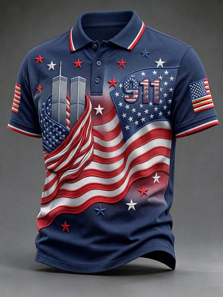 🕯️Men's 911 Memorial Short-Sleeve Polo Shirt