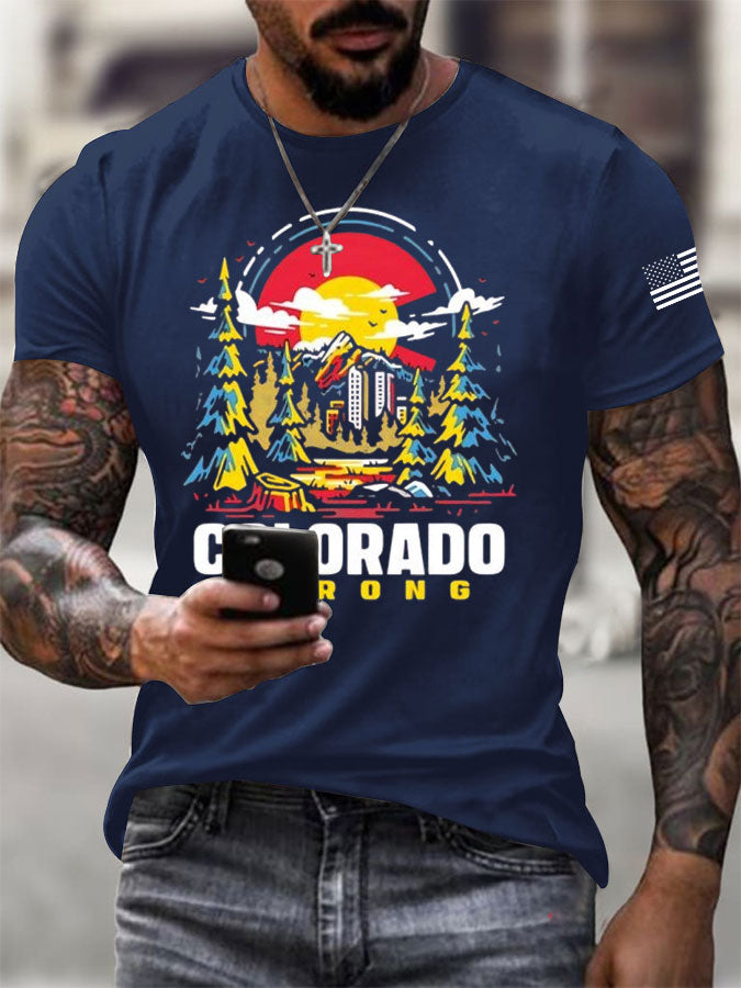 Men'S Colorado Strong Print Short Sleeve T-Shirt