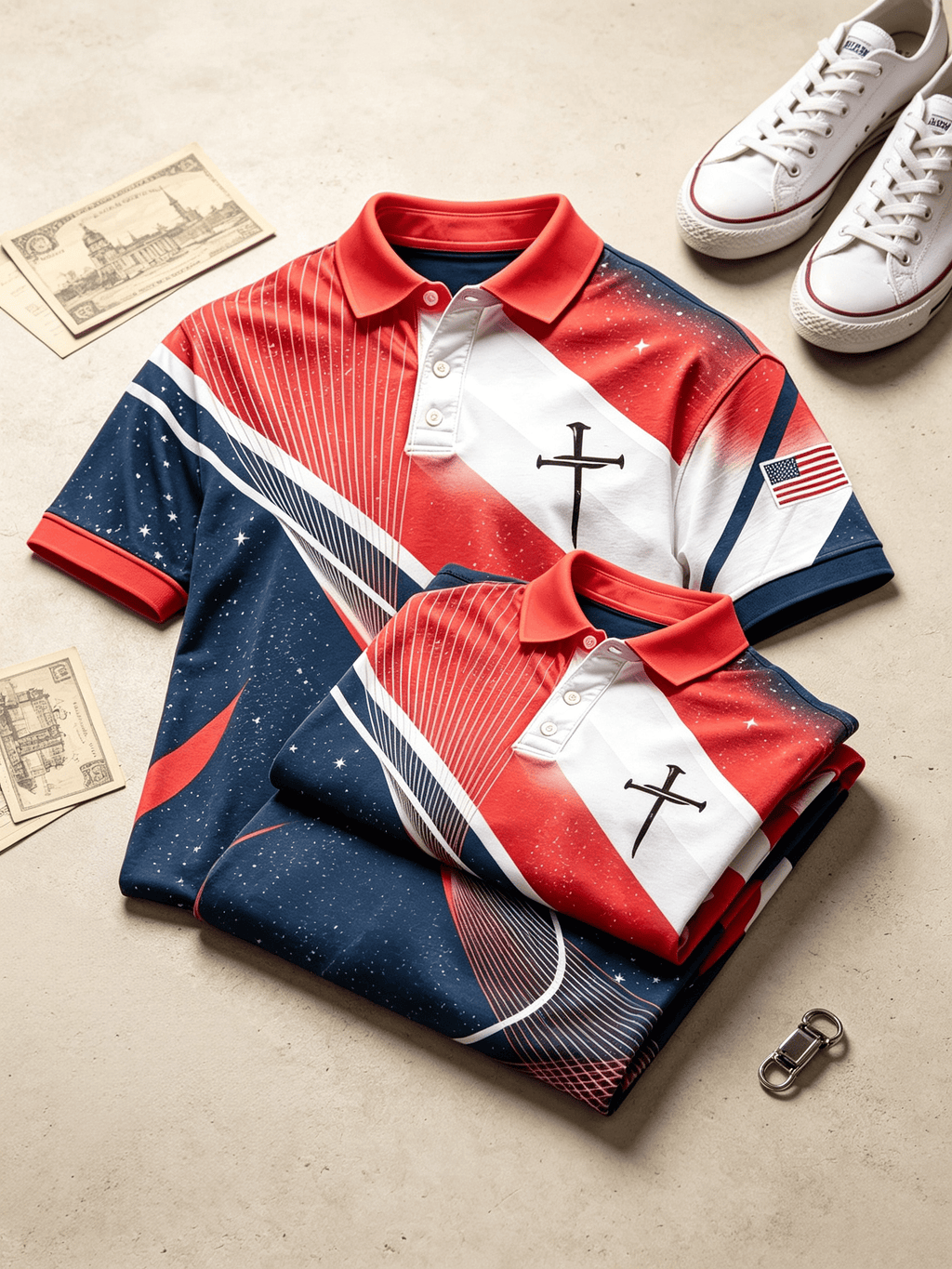 Men's Business Casual Faith Graphic Print Short Sleeve Polo Shirt