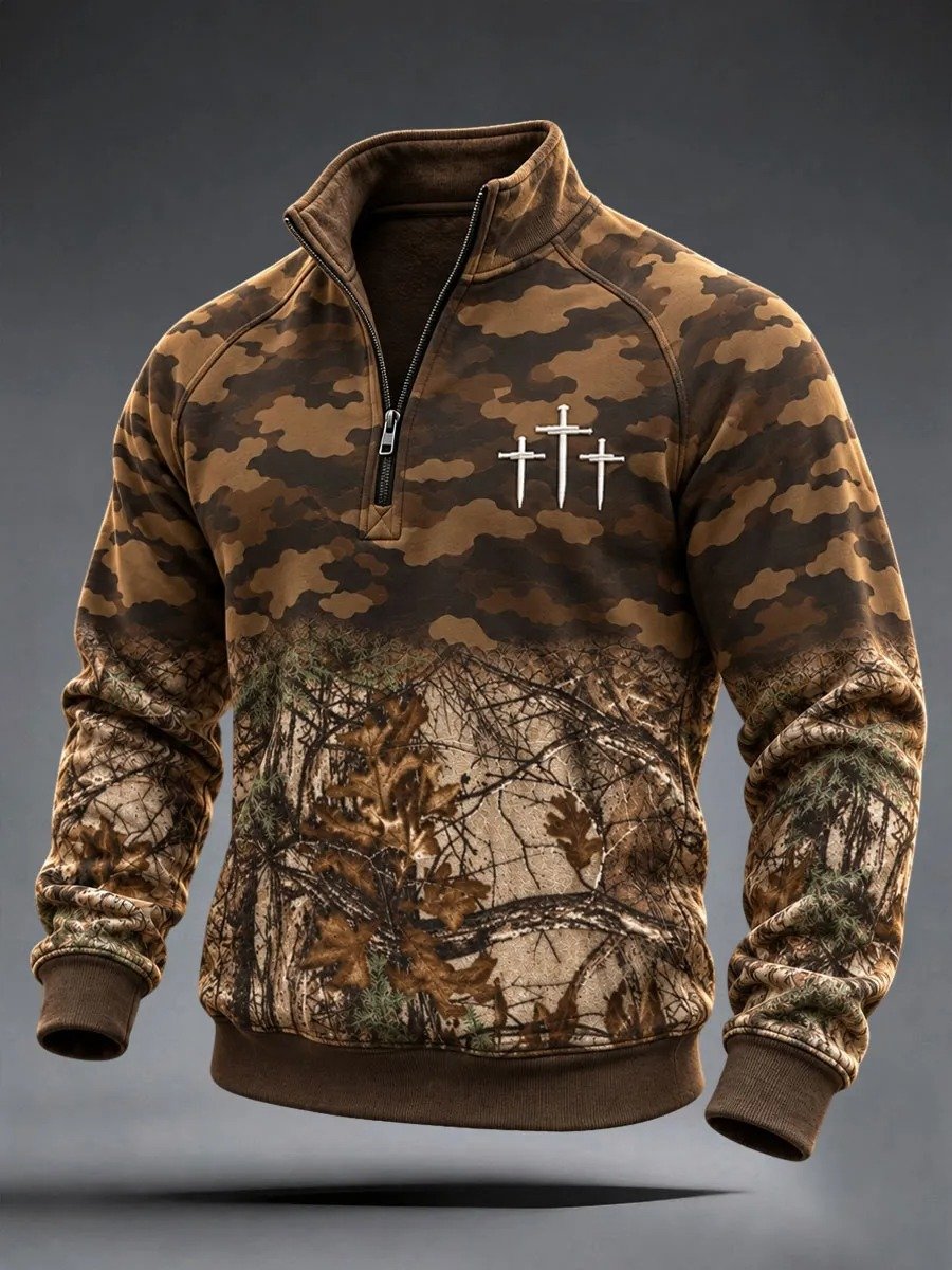 Men's Faith Cross Camo Art Sweatshirt