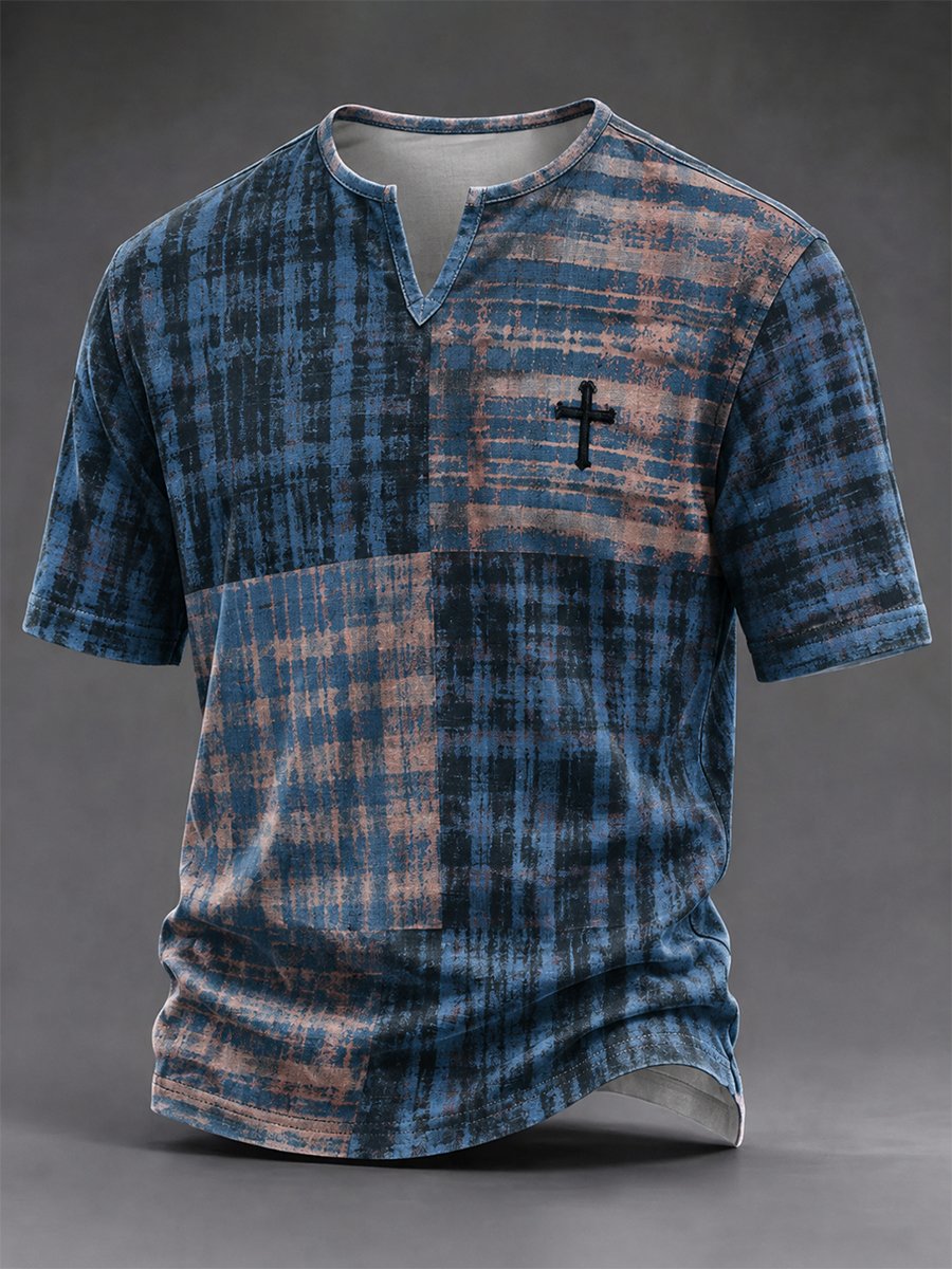 Men's Vintage Faith Faux-Linen T-shirt