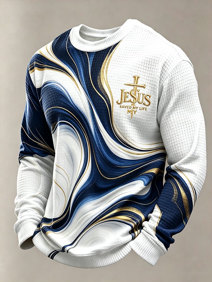 Men's Faith Cross-Print Long-Sleeve T-Shirt