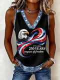 Women'S American 250Th Anniversary Faith Printed Casual Tank Top