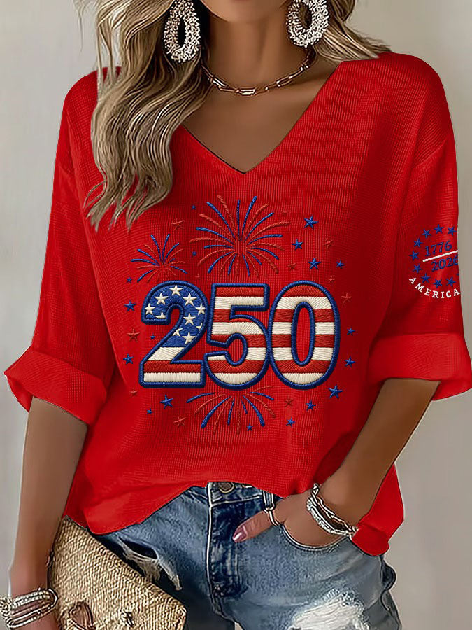 Women's Independence Day 250th Anniversary Printed Top