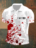 Men's Casual Retro Blood Stain Polo