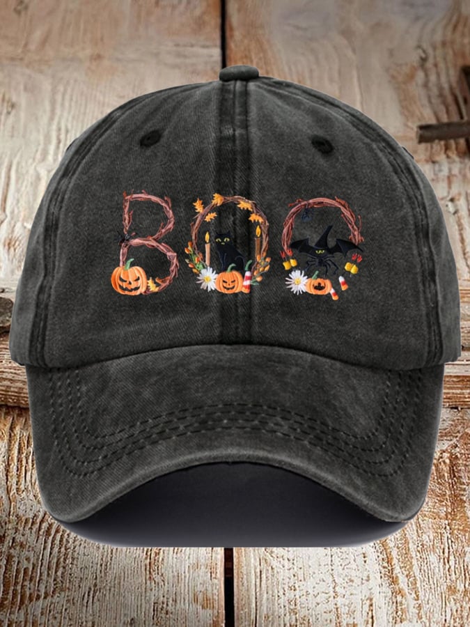 Unisex Halloween BOO Print Baseball Cap