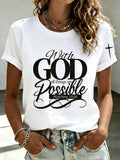 Women's Faith With God All Things Are Possible Print T-shirt