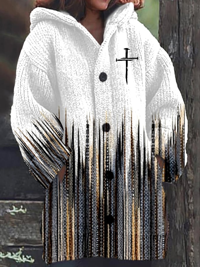 Women's Faith Print Plush Coat