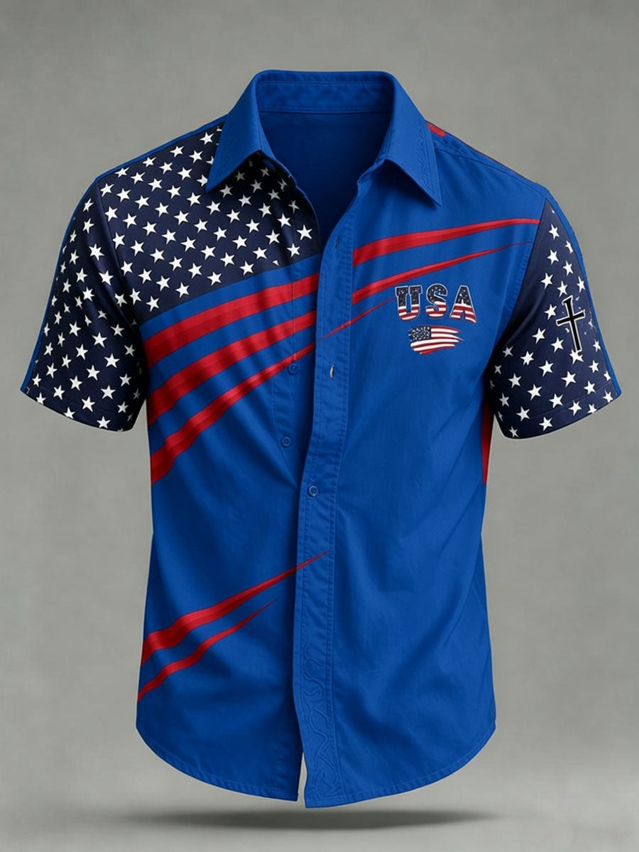 Men'S 250Th Anniversary National Faith Print  Shirt