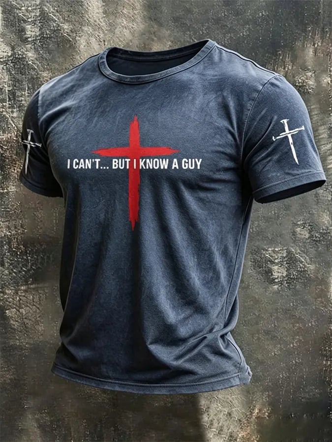 Men's I Can't But I Know A Guy Print Casual T-shirt