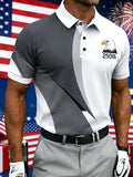 Men'S Casual Polo Shirt With American 250th Anniversary Print