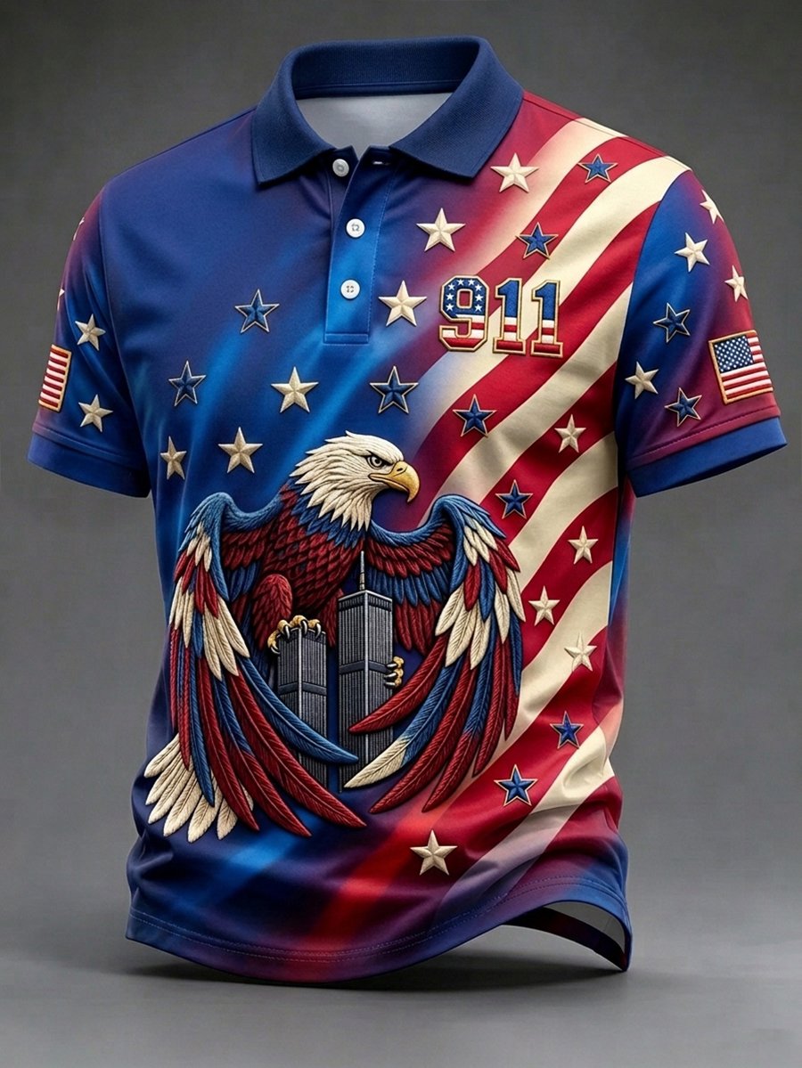 🕯️Men's 911 Memorial Short-Sleeve Polo Shirt