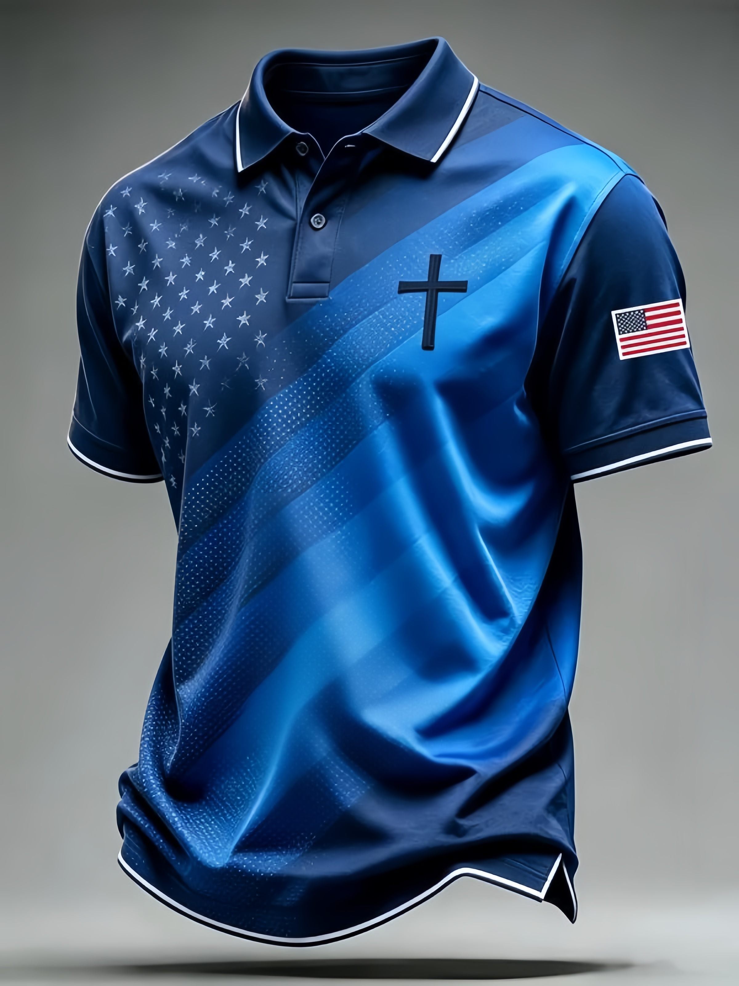 Men's Business Casual Faith Graphic Print Short Sleeve Polo Shirt