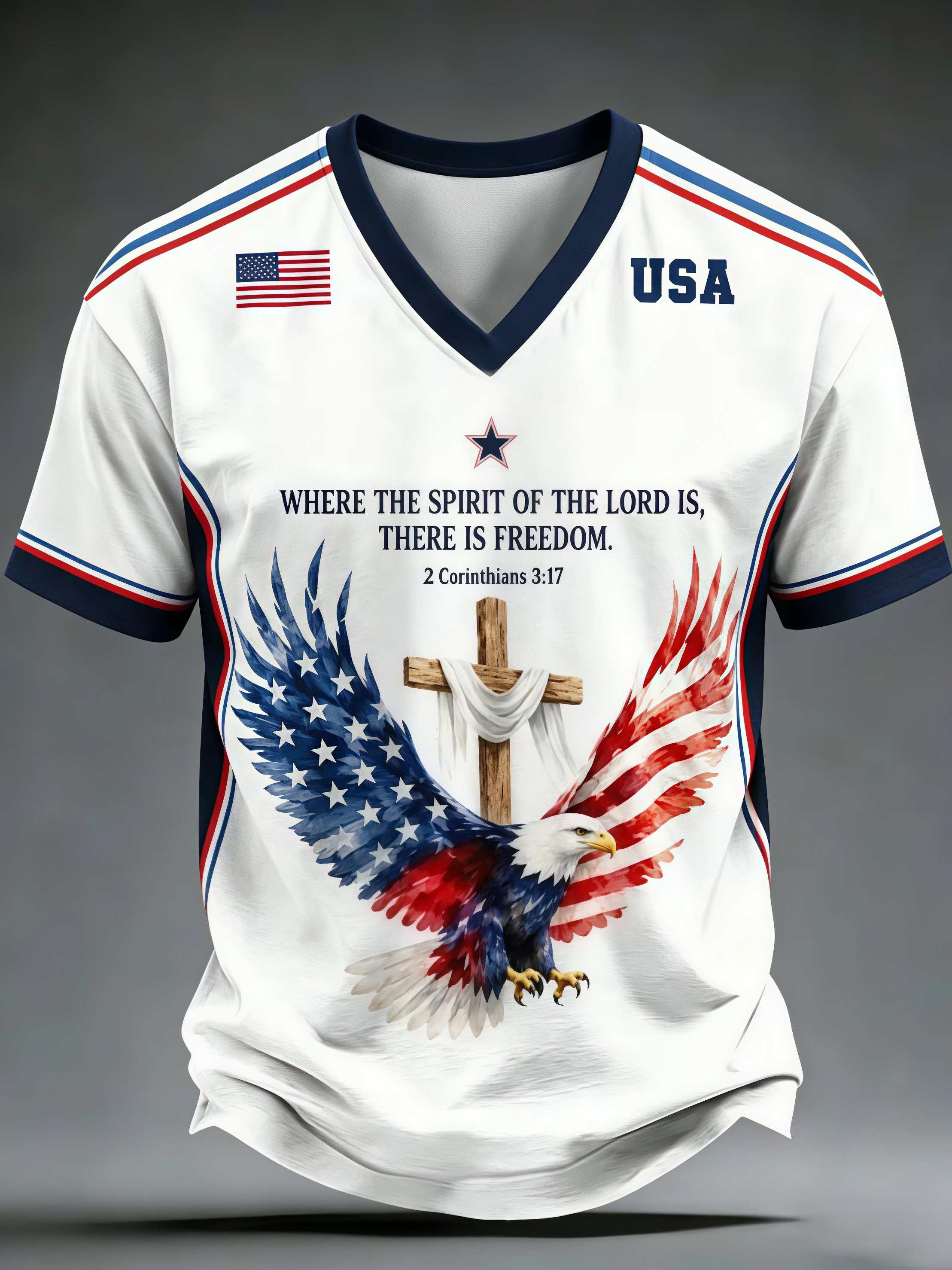 Men's Independence Day Faith Printed T-Shirt