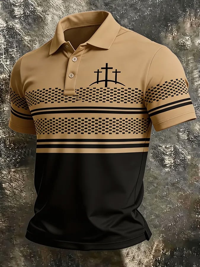 Men's Faith Print Short-Sleeve Polo Shirt