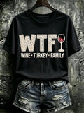 Women's Thanksgiving Print Casual T-shirt