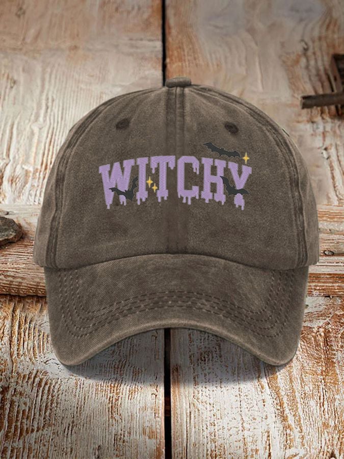 Unisex Halloween Witchy Print Hat