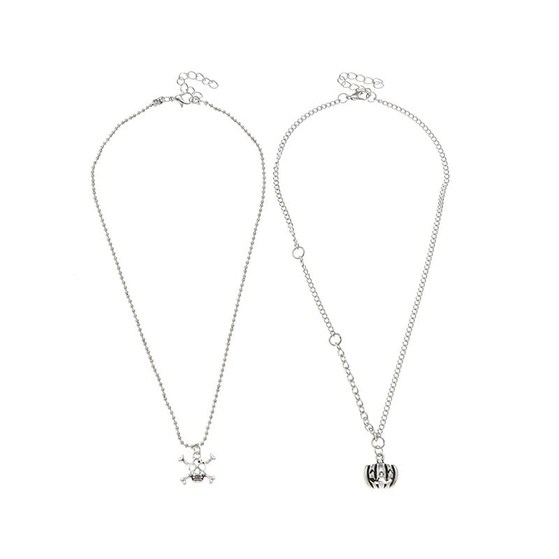 Fashionable And Personalized Creative Stacked Skull Pumpkin Pendant Design Necklace