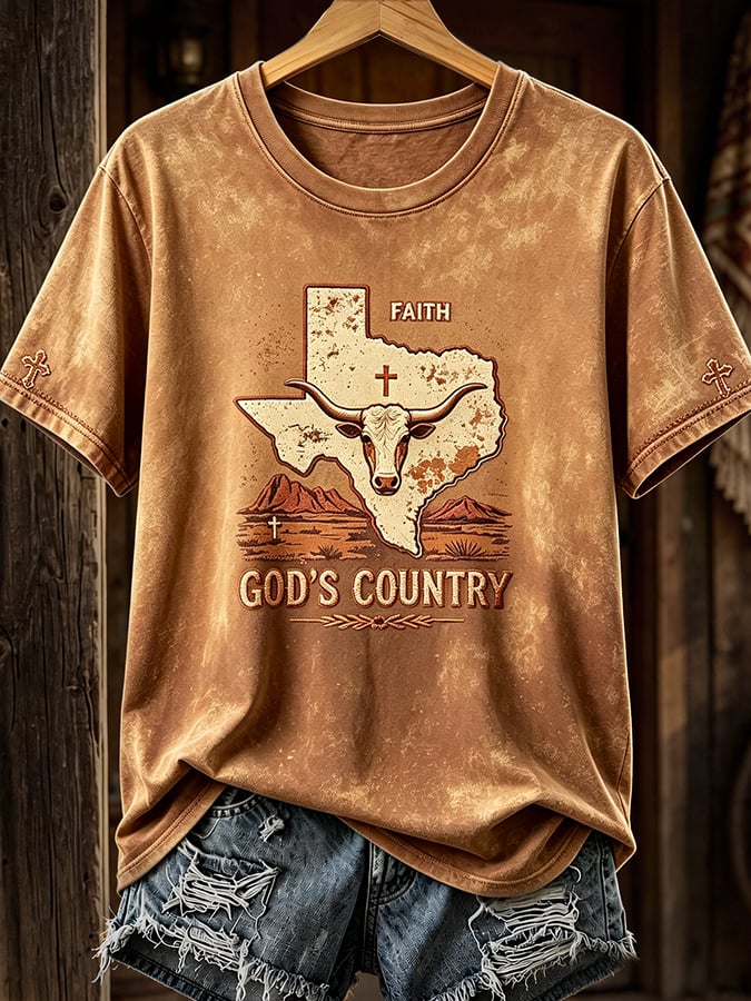 Women'S Casual Western-Style Printed Top