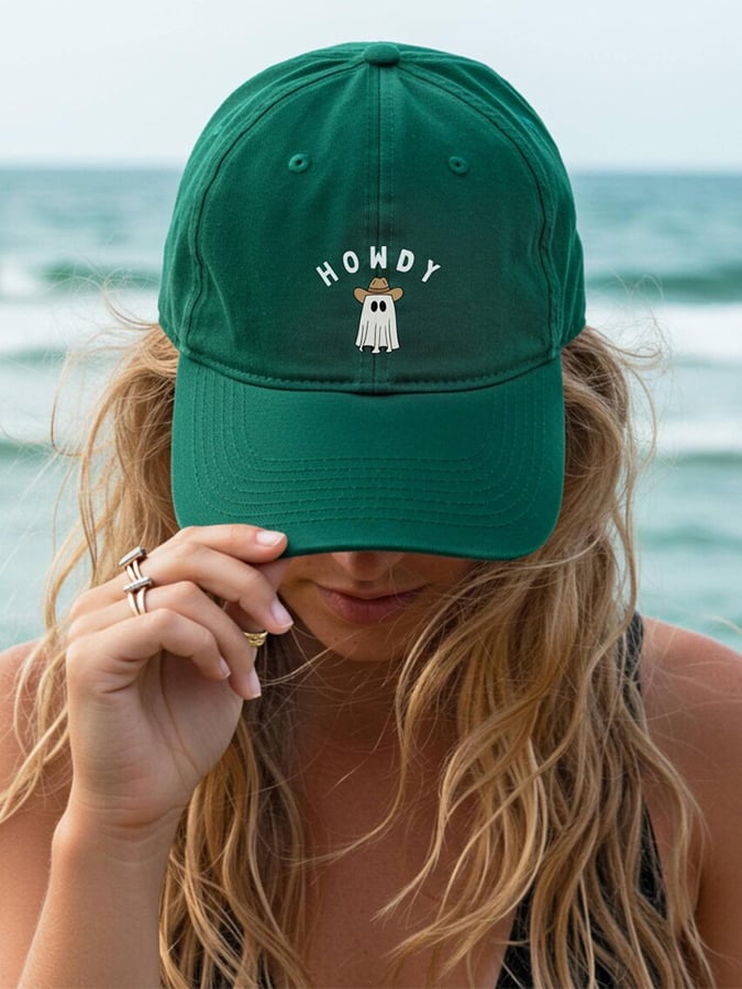 Unisex Embroidered Ghost Print Hat