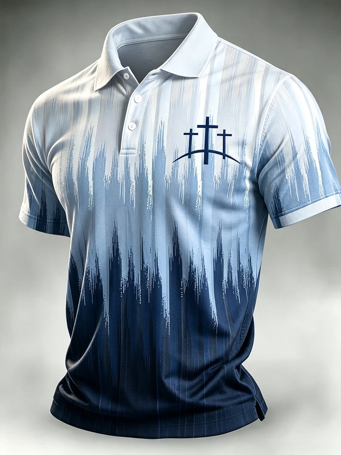 Men's Faith Cross-Print Short-Sleeve Polo Shirt