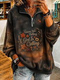 Women's Vintage Autumn "Faith" Print Hoodie