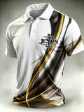 Men's Faith Cross-Print Short-Sleeve Polo Shirt