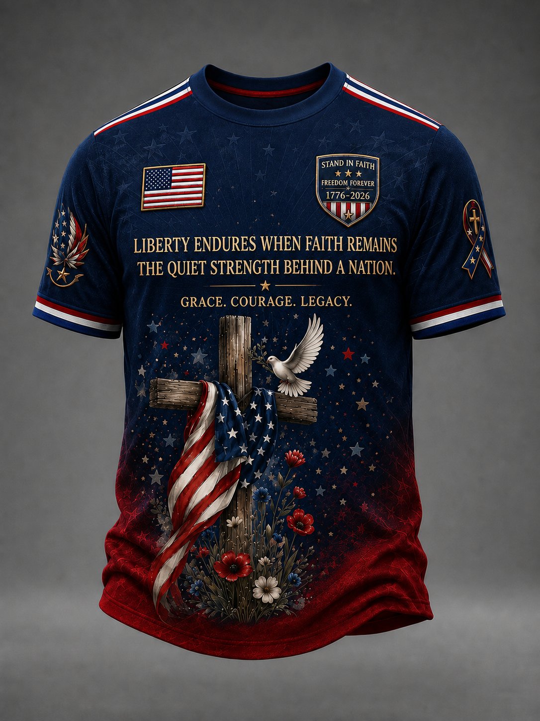 Men's Cross Faith Print T-Shirt