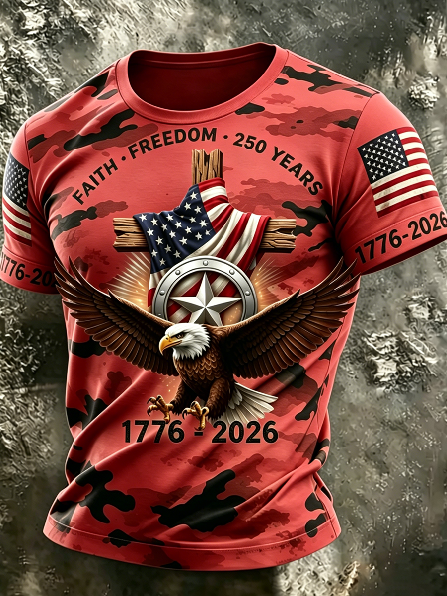 Men's Retro Faith 250th Anniversary American Short-Sleeve T-Shirt