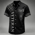 Men's Veteran Art Printed Casual Shirt